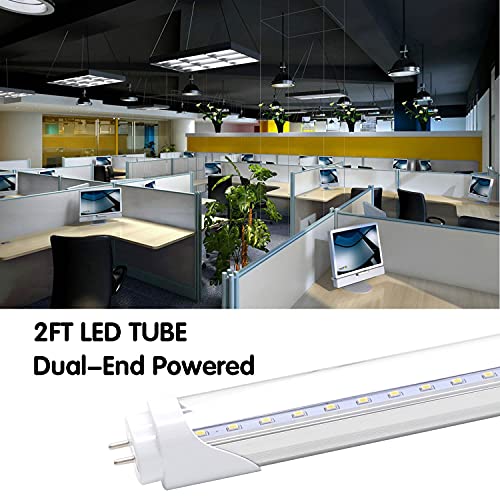 2FT 8W LED Light Tube, 5000K Daylight White, Pack of 4 D80580