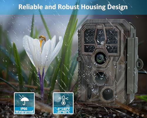 64MP 1296p Trail Camera with 100ft Night Vision J5361