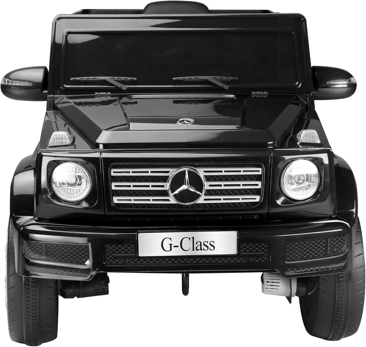 12V Kids Ride On Car with Remote Control, Music, Horn & LED Lights, Black W477