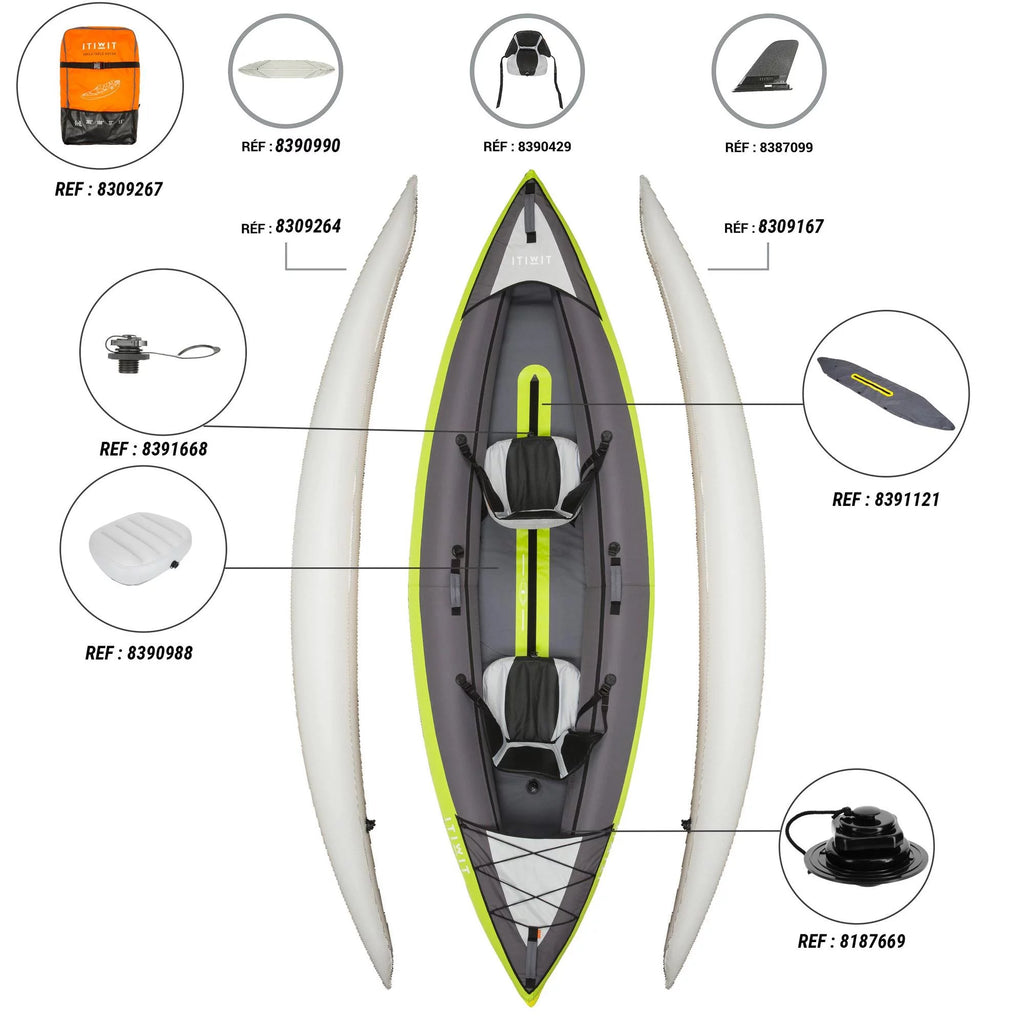 Inflatable Sit on Kayak with Pump, Green E66486