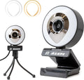 1080P HD Webcam with Microphone and Ring Light F123732