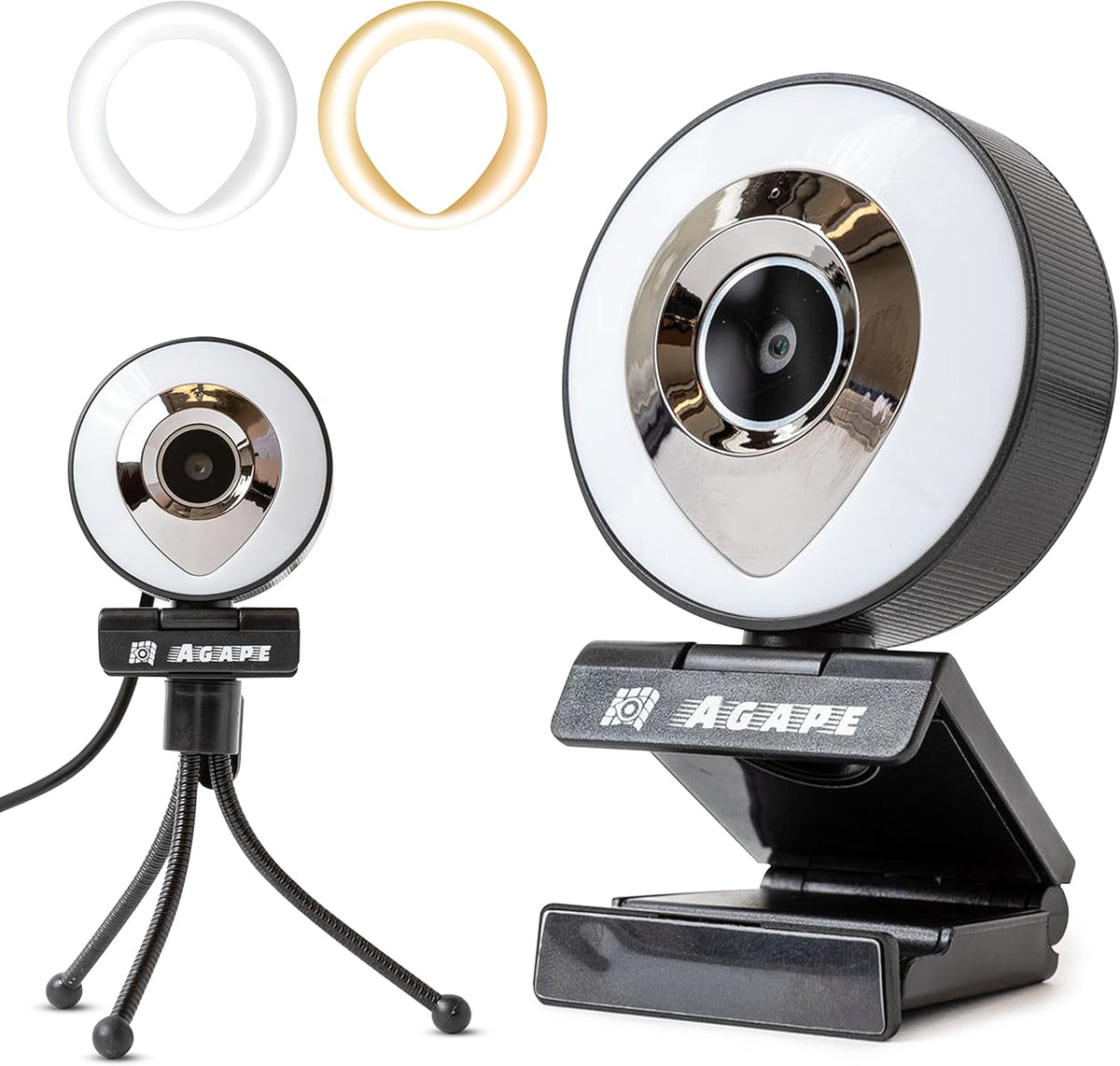 1080P HD Webcam with Microphone and Ring Light F123732