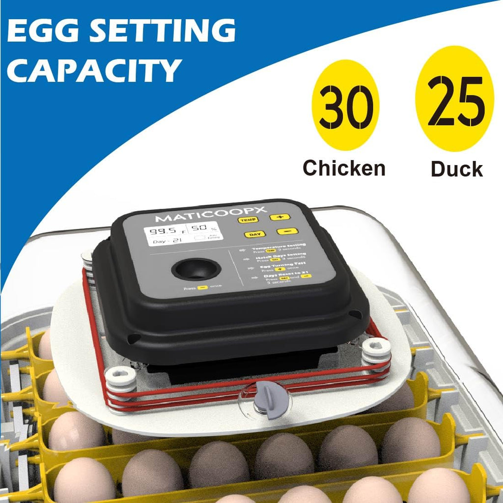 30 Egg Incubator with Humidity Display, Automatic Egg Turner I472