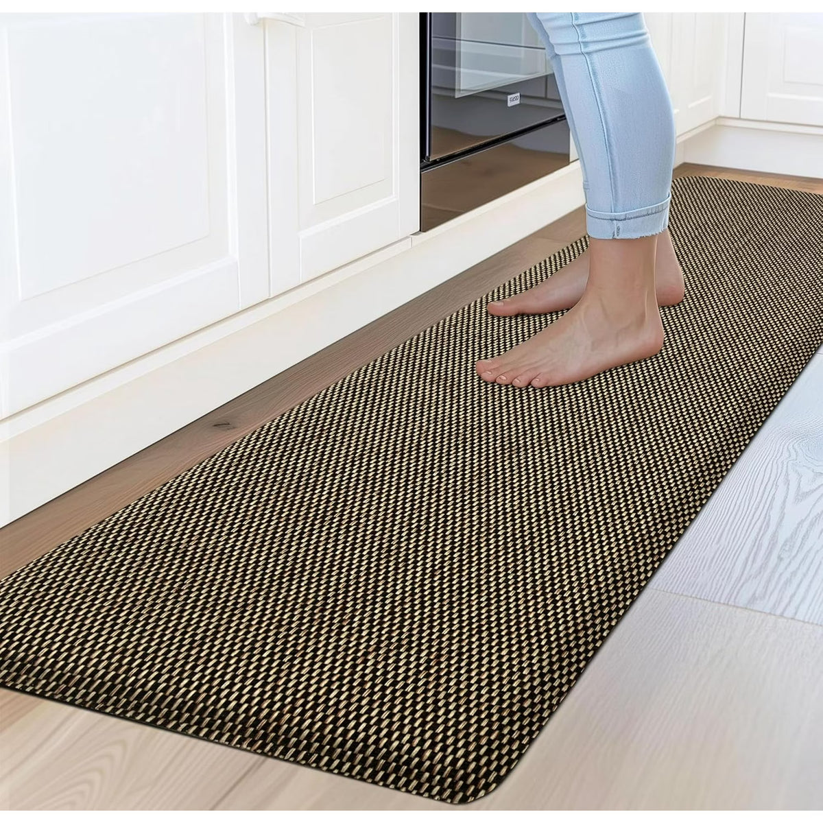 Black 17.3"x47" Anti-Fatigue Non Slip Kitchen Mat H638