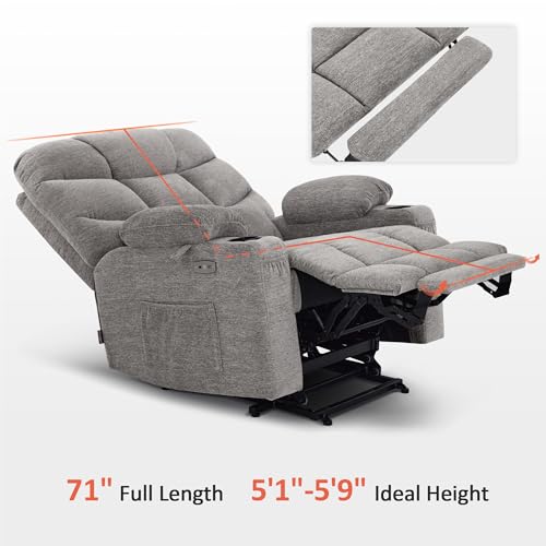 Navy Blue Fabric Power Lift Recliner Chair Y46739