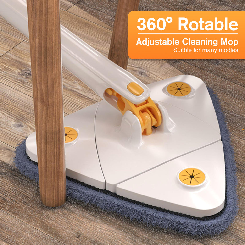 360° Adjustable Rotatable Triangle Cleaning Mop with Push-Pull Squeezing, Dry & Wet Mop G3109