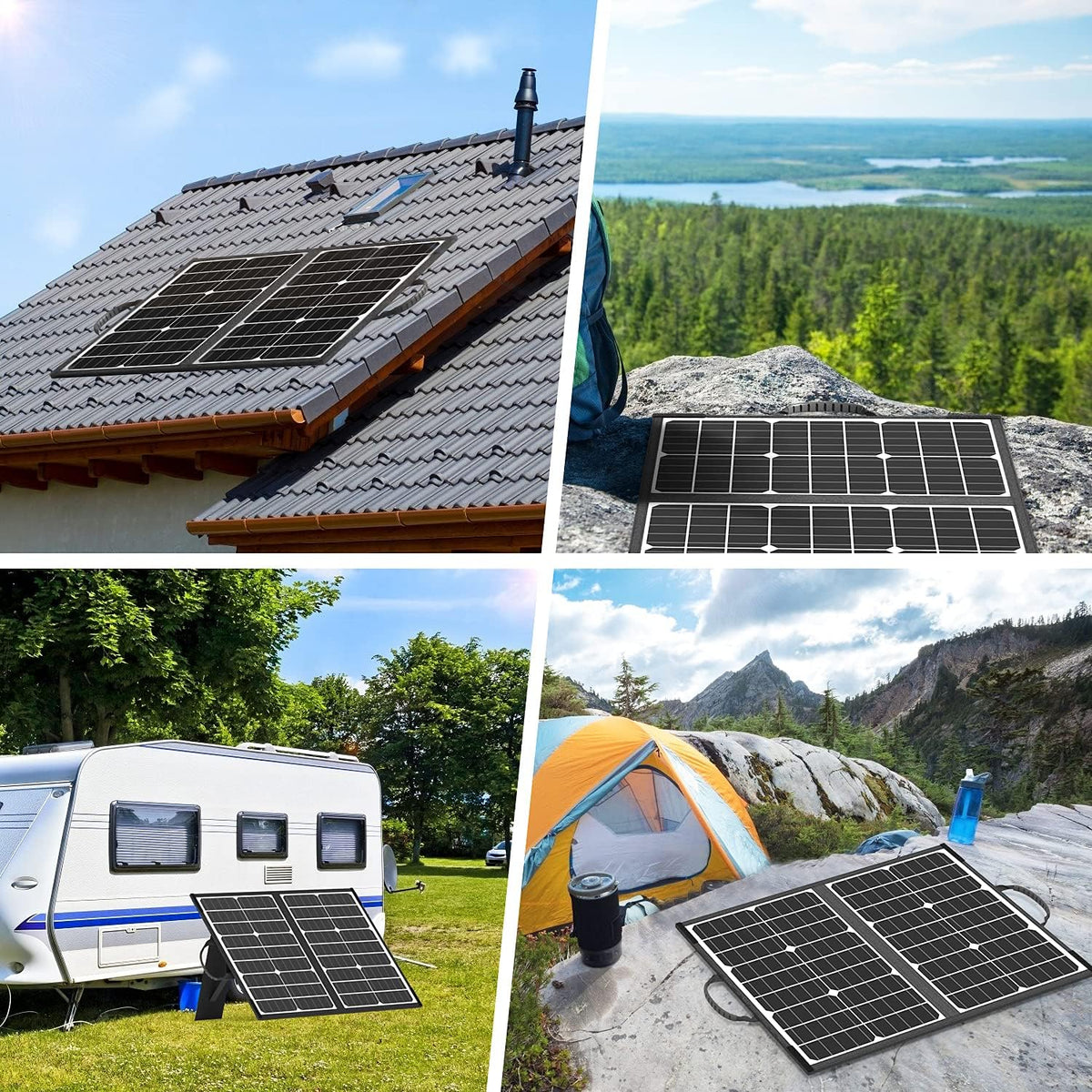 60W Foldable Monocrystalline Solar Panel with USB Ports R71584
