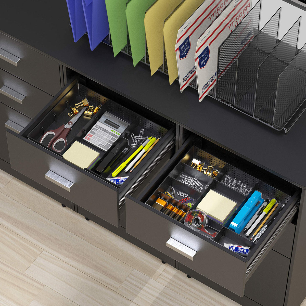 Black 9 Compartment Drawer Organizer Tray W3880