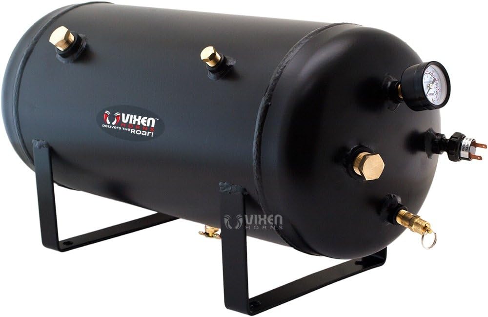 Train Horn Kit with Dual 200psi Air Compressor, 5 Gallon Tank, 8 Trumpets K2104