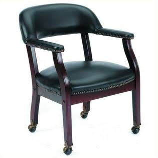 Black Guest Chair with Casters A339570
