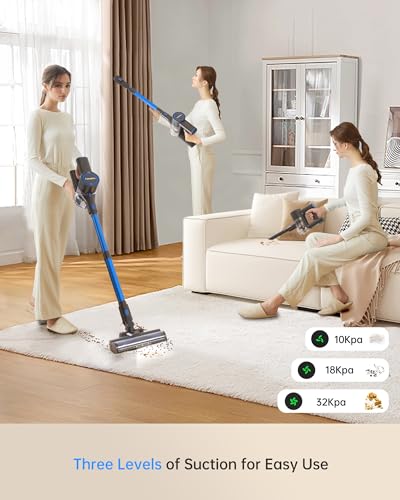 400W Lightweight Cordless Stick Vacuum with Detachable Battery (Blue) B41520