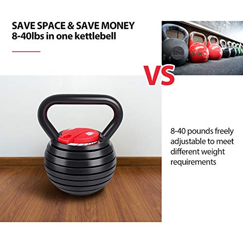 Adjustable Cast Iron Kettlebell Weights Set 5, 8, 9, 12lb Y24341
