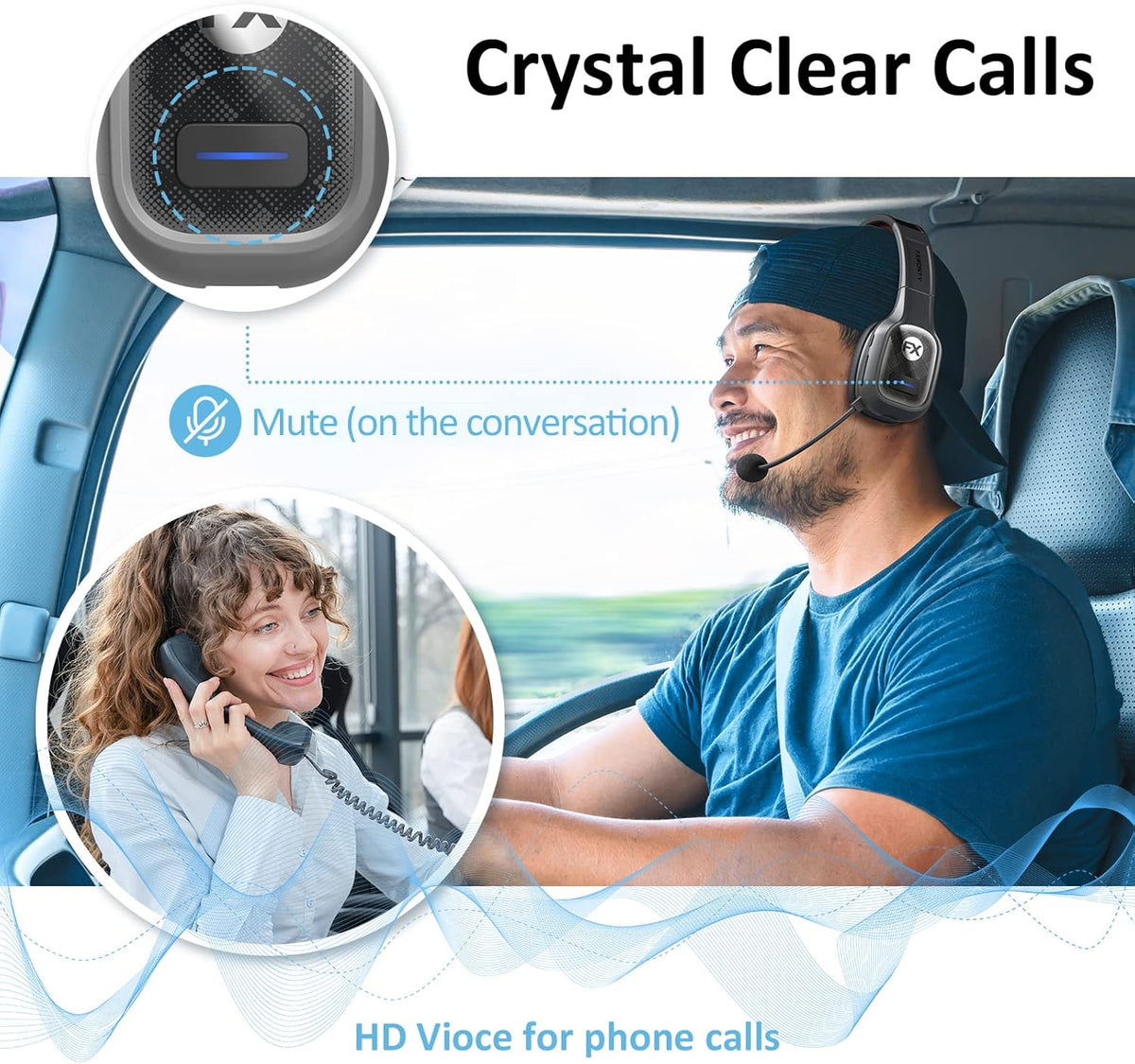 Bluetooth Headset with Microphone Noise Canceling W39256