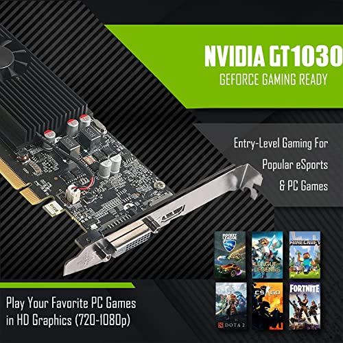 Gaming Desktop PC, Intel i7 6th Gen, GT 1030, 8GB RAM, 1TB SSD + 4TB HDD, 22 Inch Monitor, Win 10 Pro F85490