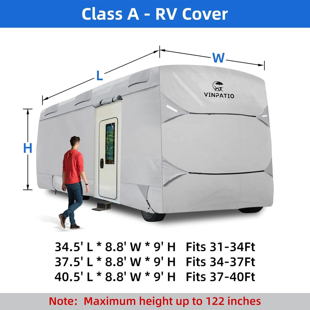 Class A RV Cover 3 Layers Polypro Grey P8625