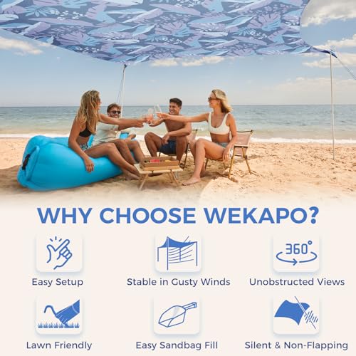 Beach Tent Sun Shelter with 4 Poles, UPF 50+ Protection N478439
