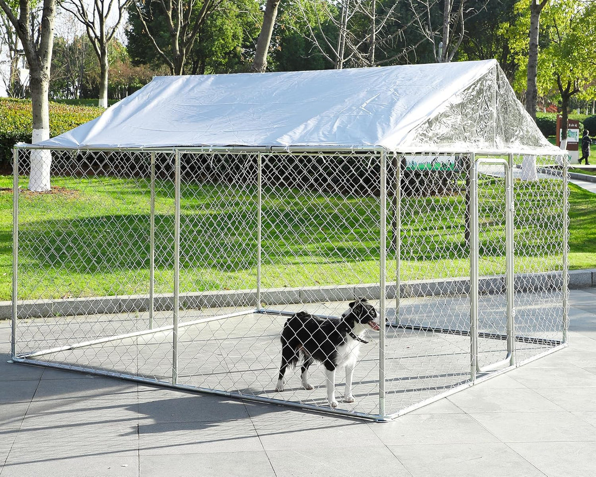 10x10x7FT Large Outdoor Dog Kennel with Roof U80201