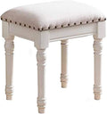 White Wood Vanity Stool N80687