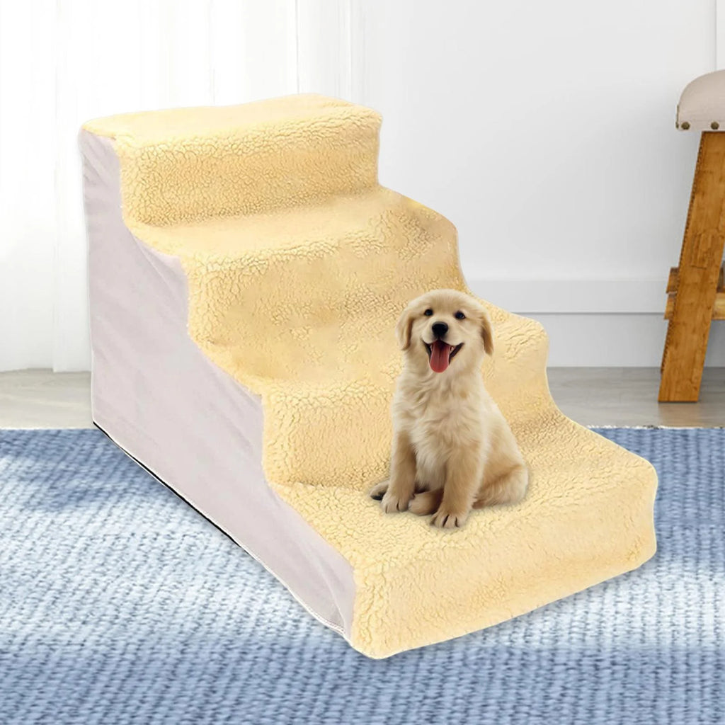 Yellow Non Slip Detachable Washable Pet Stairs P419