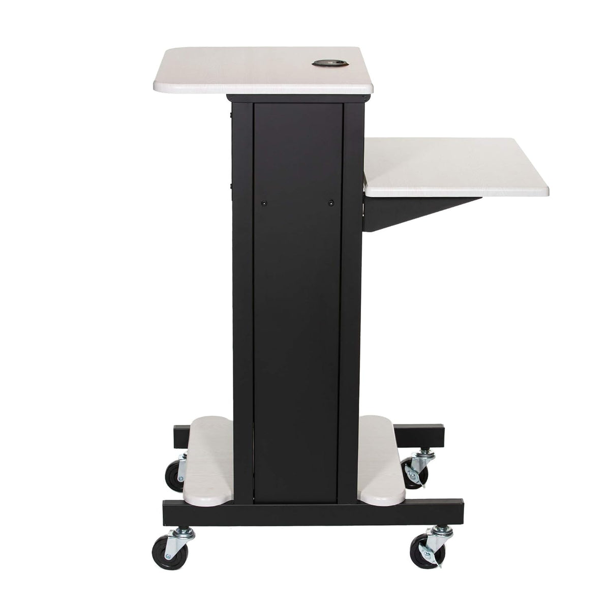 Presentation Cart and Stand, Steel Frame, Ivory Woodgrain E98510