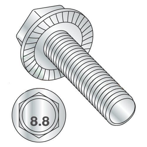 M6-1.0 x 20 mm Hex Flange Screws Grade 8.8 Zinc N85266