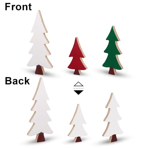 3pcs Wooden Christmas Tree Tabletop Ornaments P298917