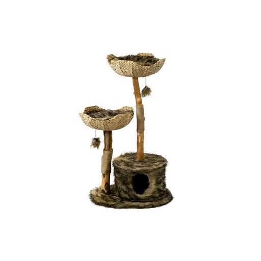 White Wooden Cat Tree Condo J21882