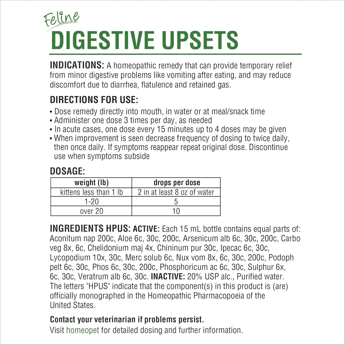 15 Milliliters Natural Pet Digestive Support H186
