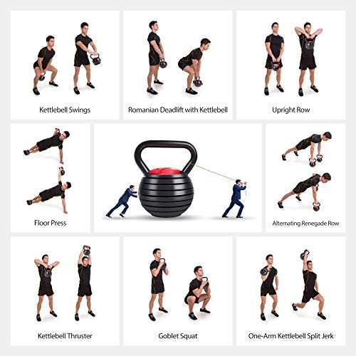 Adjustable Cast Iron Kettlebell Weights Set 5, 8, 9, 12lb Y24341