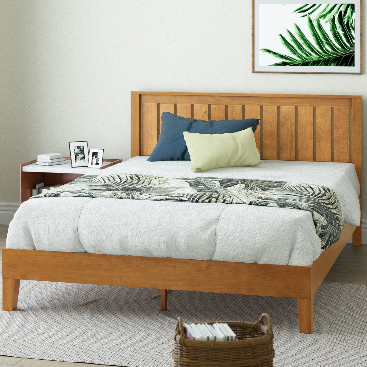 Queen Wood Platform Bed Frame with Headboard Q168