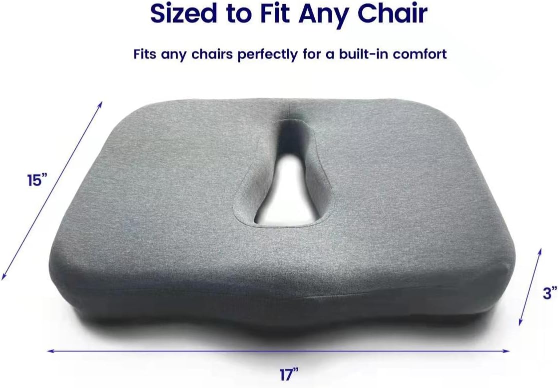 Medium Grey Extra-Dense Memory Foam Seat Cushion N530659