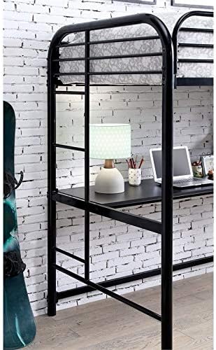 Black Metal Twin Over Workstation Bunk Bed P317433