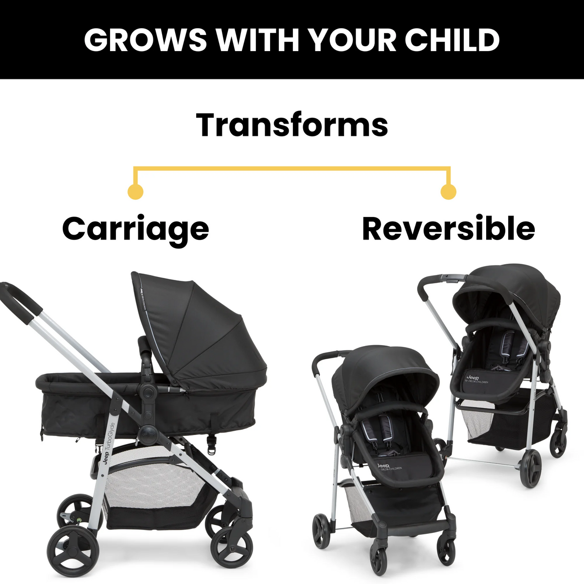 Black 3-in-1 Stroller W70897