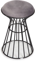 Black and Gray Velvet Vanity Stool E98516
