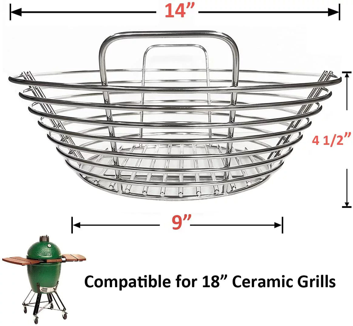 Stainless Steel Charcoal Fire Basket with Divider U54183