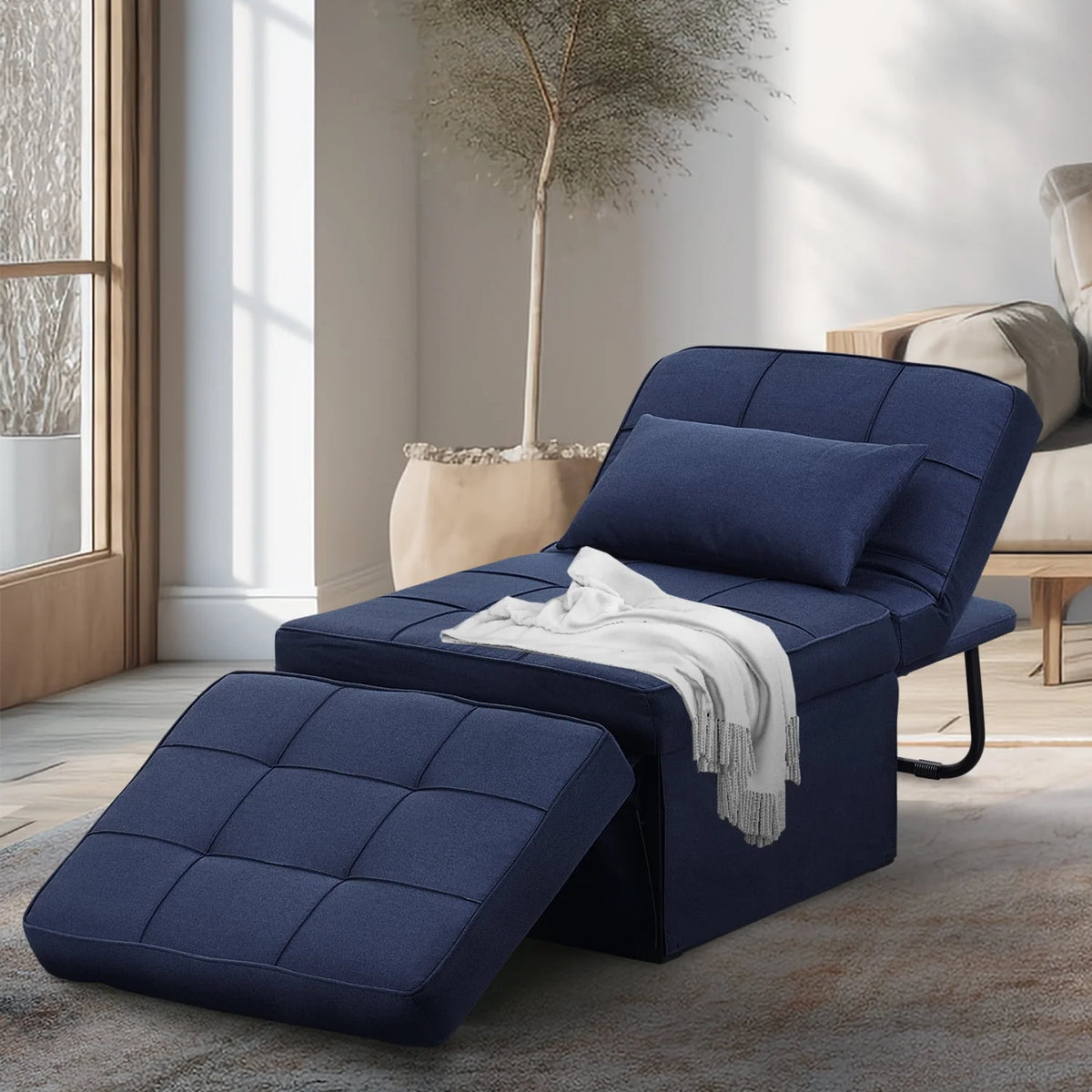 Folding Sofa Bed 4 in 1 Twin Size Grey B261362