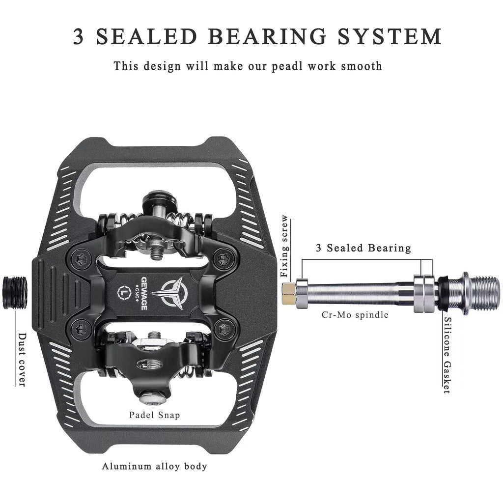 SPD Clipless Bike Pedals 9/16” H1653