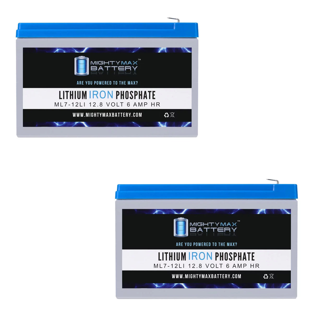 12V 7AH Lithium Replacement Battery 2 Pack G138