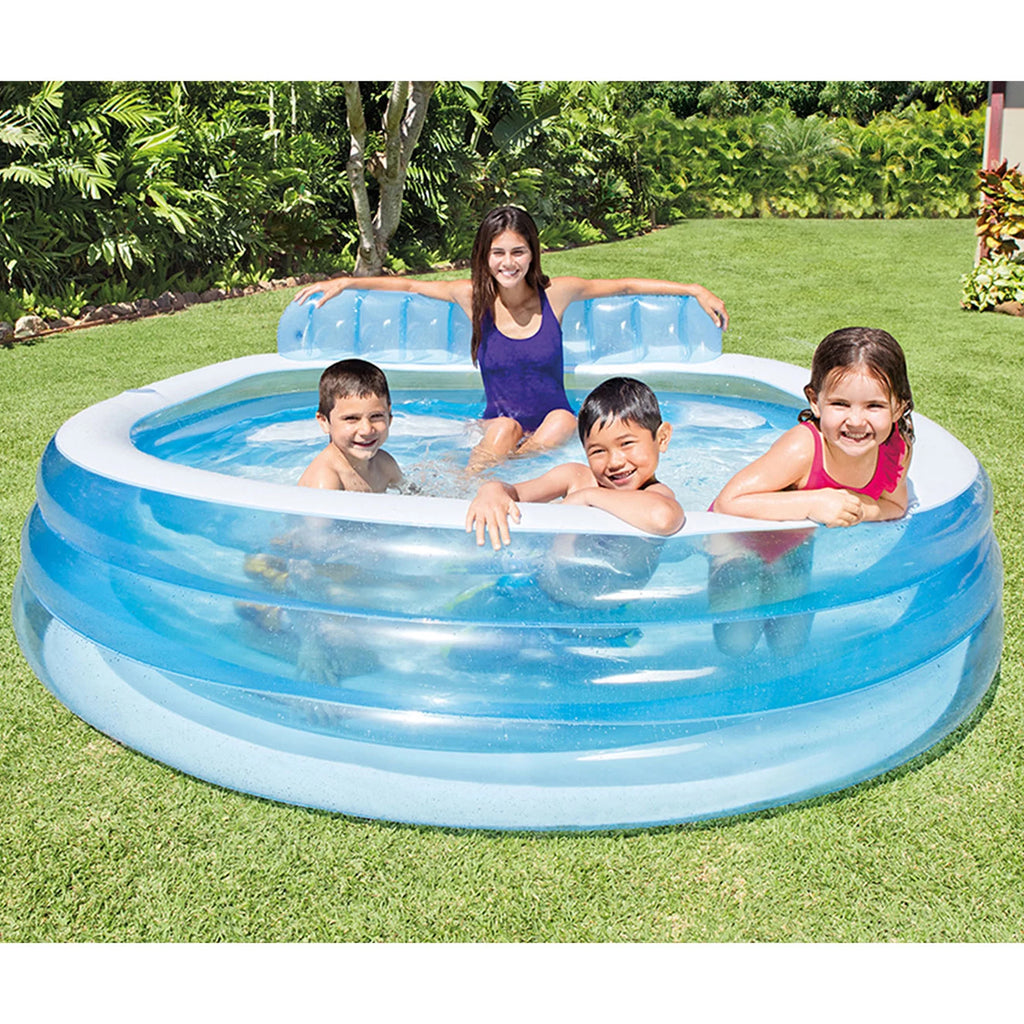 Round Inflatable Above Ground Pool with Seat and Backrest G8189