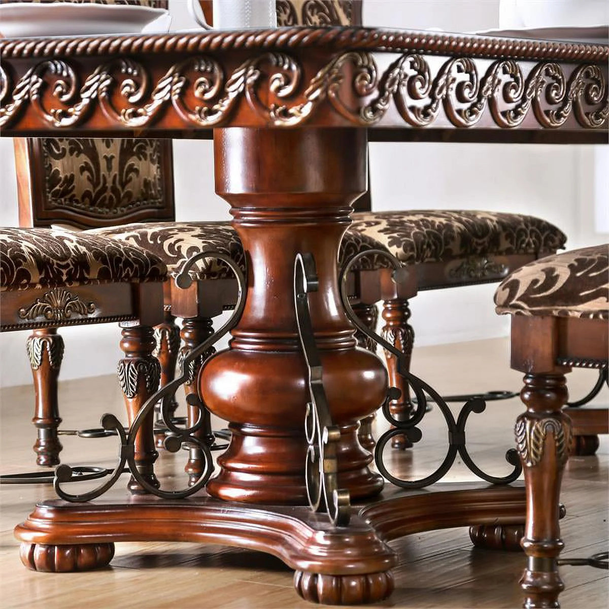 Cherry Wood Pedestal Dining Table P398