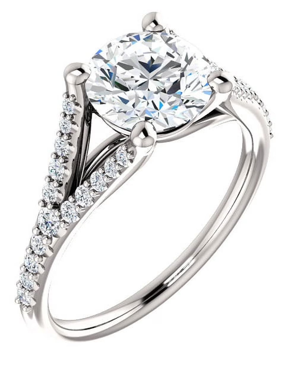 14k White Gold Diamond Halo Engagement Ring R2695