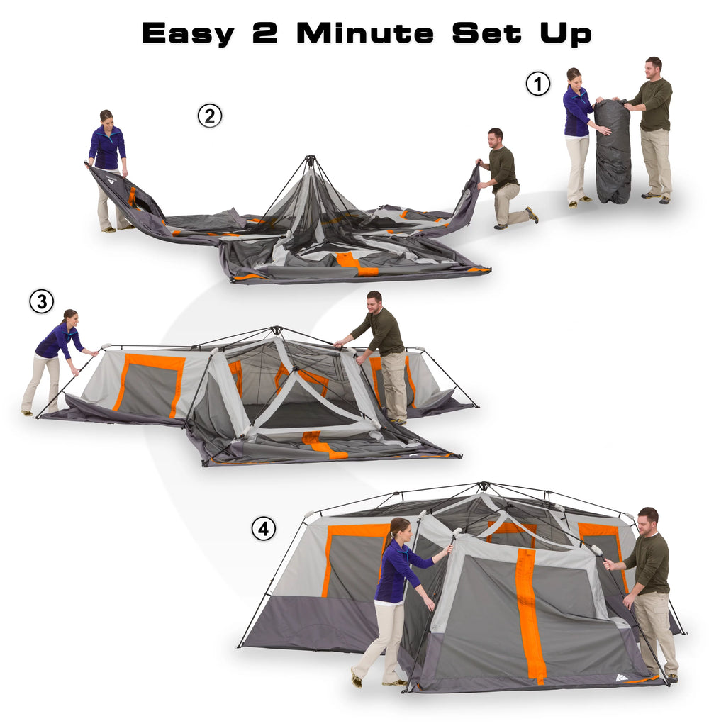 20' x 18' 12-Person 3-Room Instant Cabin Tent with Screen Room Q62254