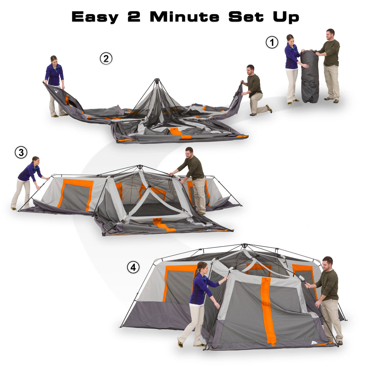 20' x 18' 12-Person 3-Room Instant Cabin Tent with Screen Room Q62254
