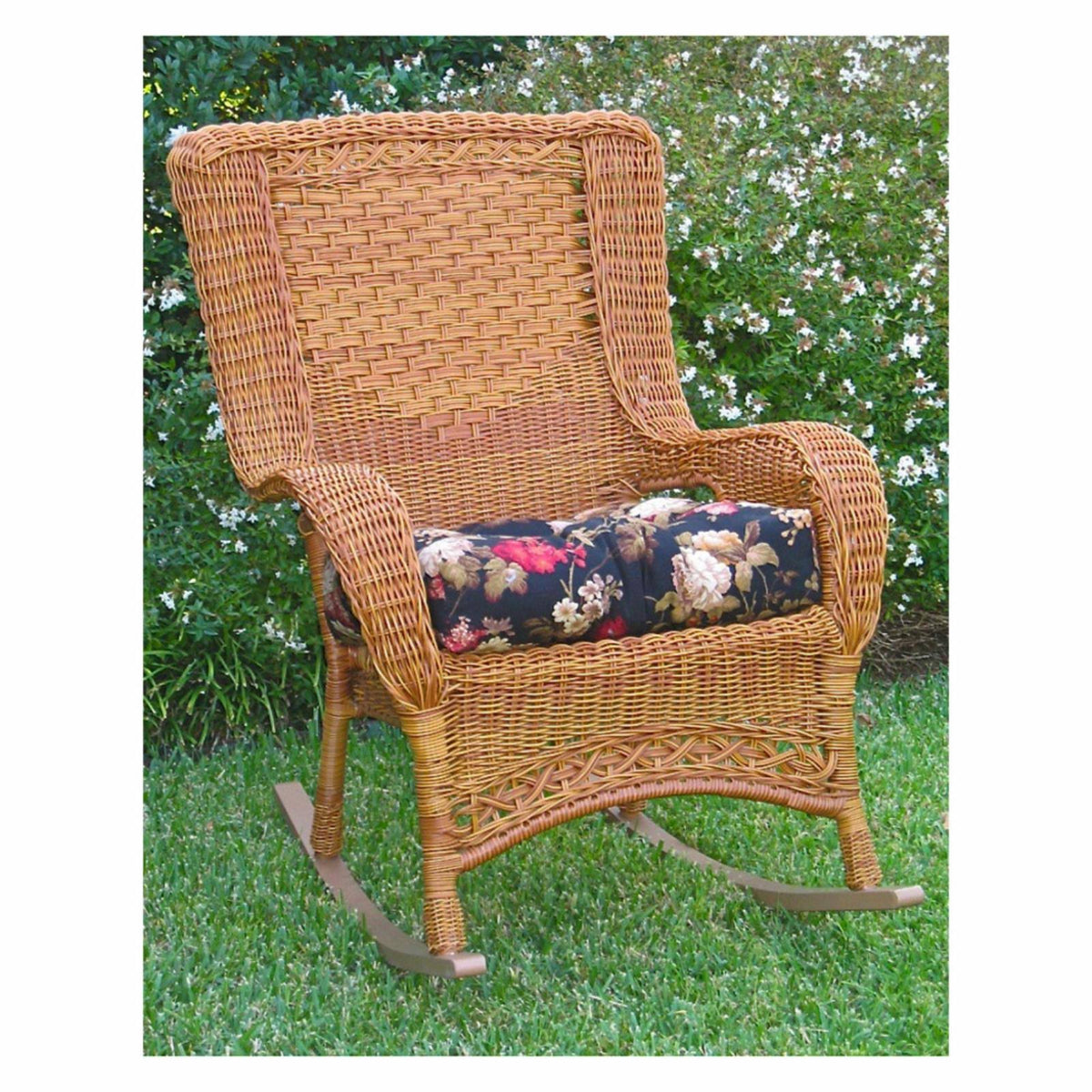 White Resin Wicker Aluminum Rocker B541149