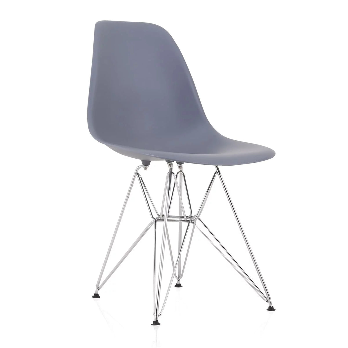 Dark Gray Molded Plastic Dining Chair with Steel Wire Legs P9069