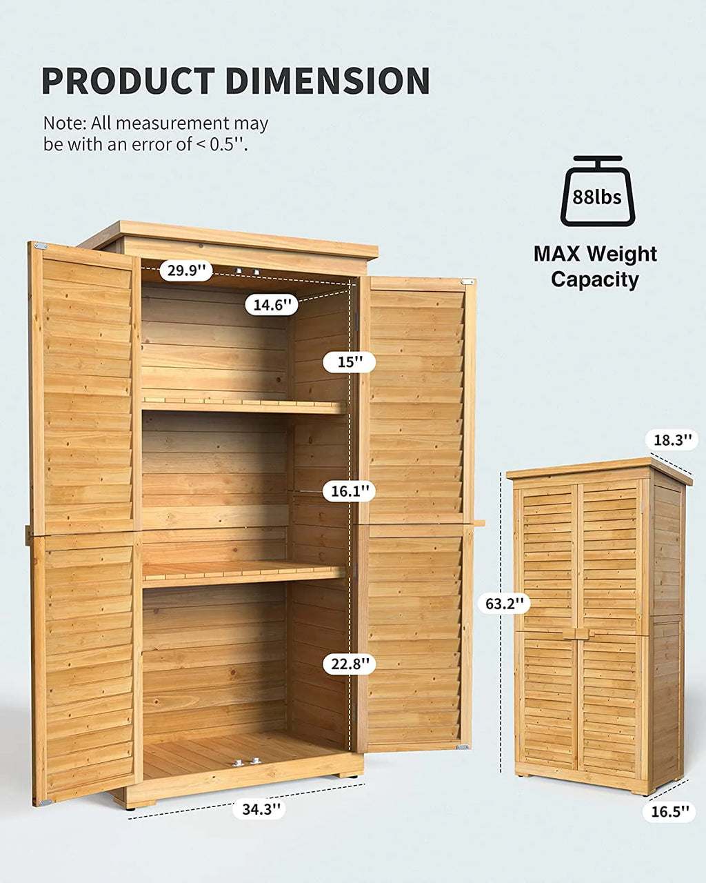 Outdoor Storage Cabinet with Asphalt Roof C443630