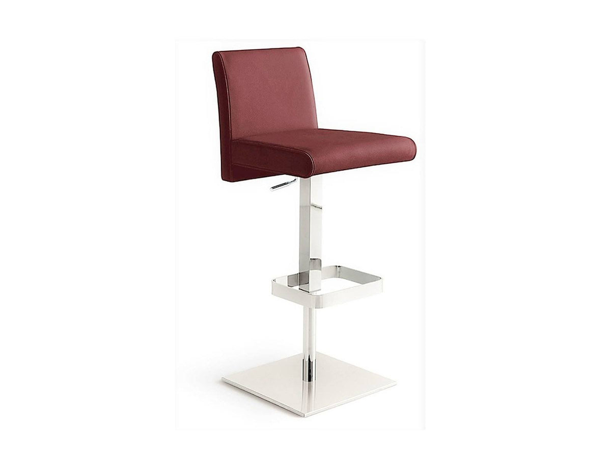 Italian Burgundy Leather Bar Stool Z618419
