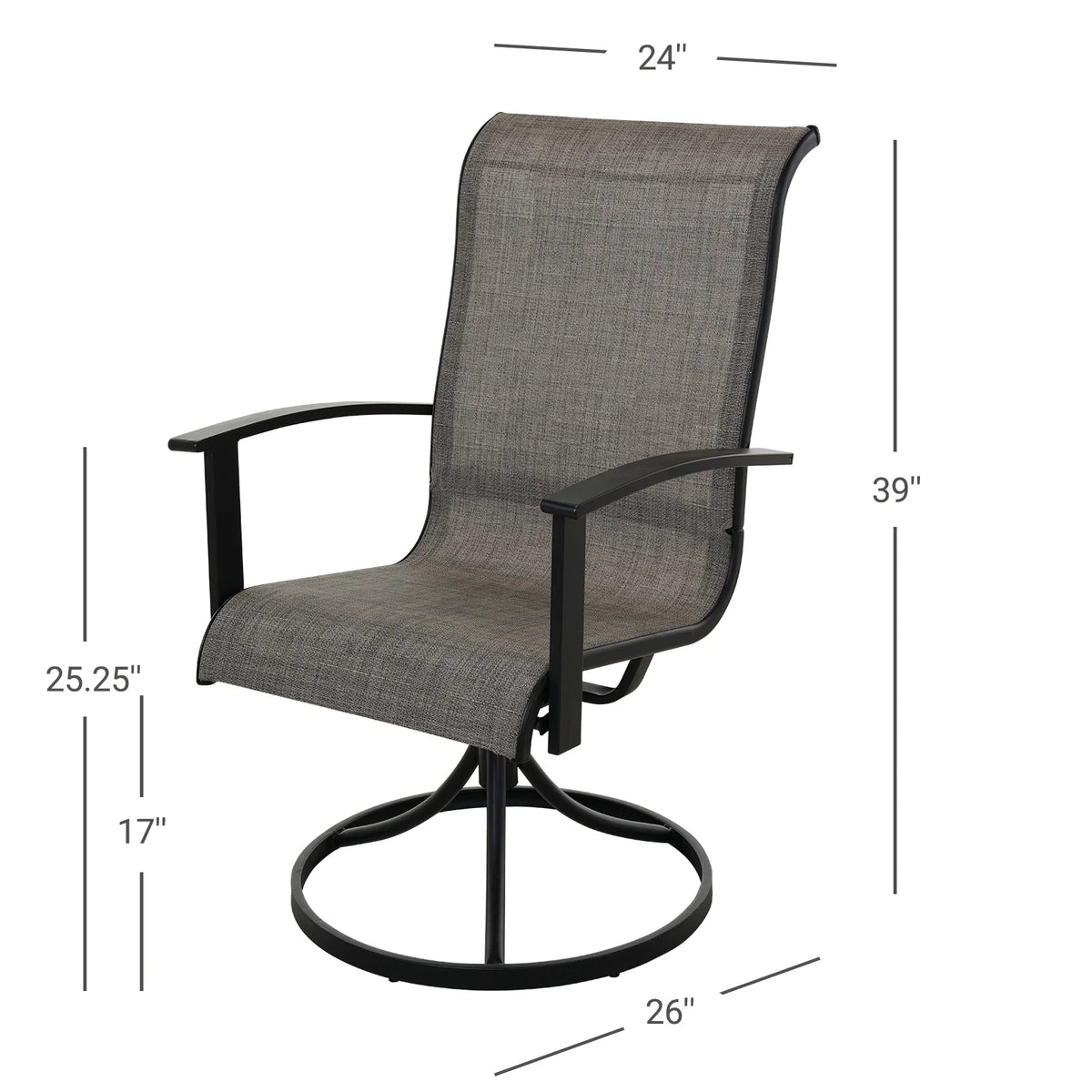 Swivel Patio Chairs Set of 2 Metal Frame T55389