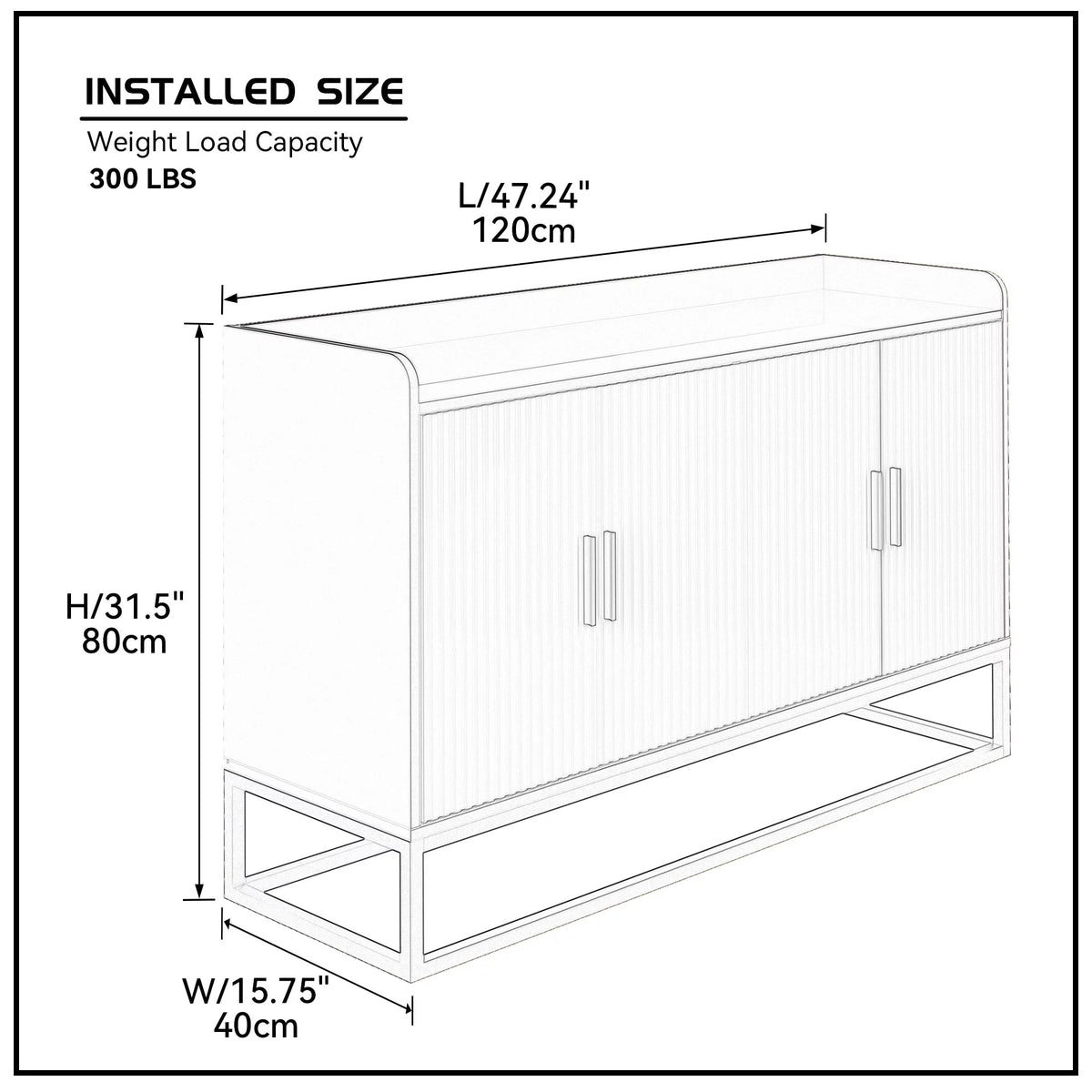 White Gloss Storage Cabinet with Metal Legs X6493