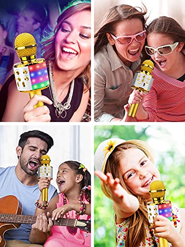 4 in 1 Wireless Karaoke Microphone with LED Lights S5398